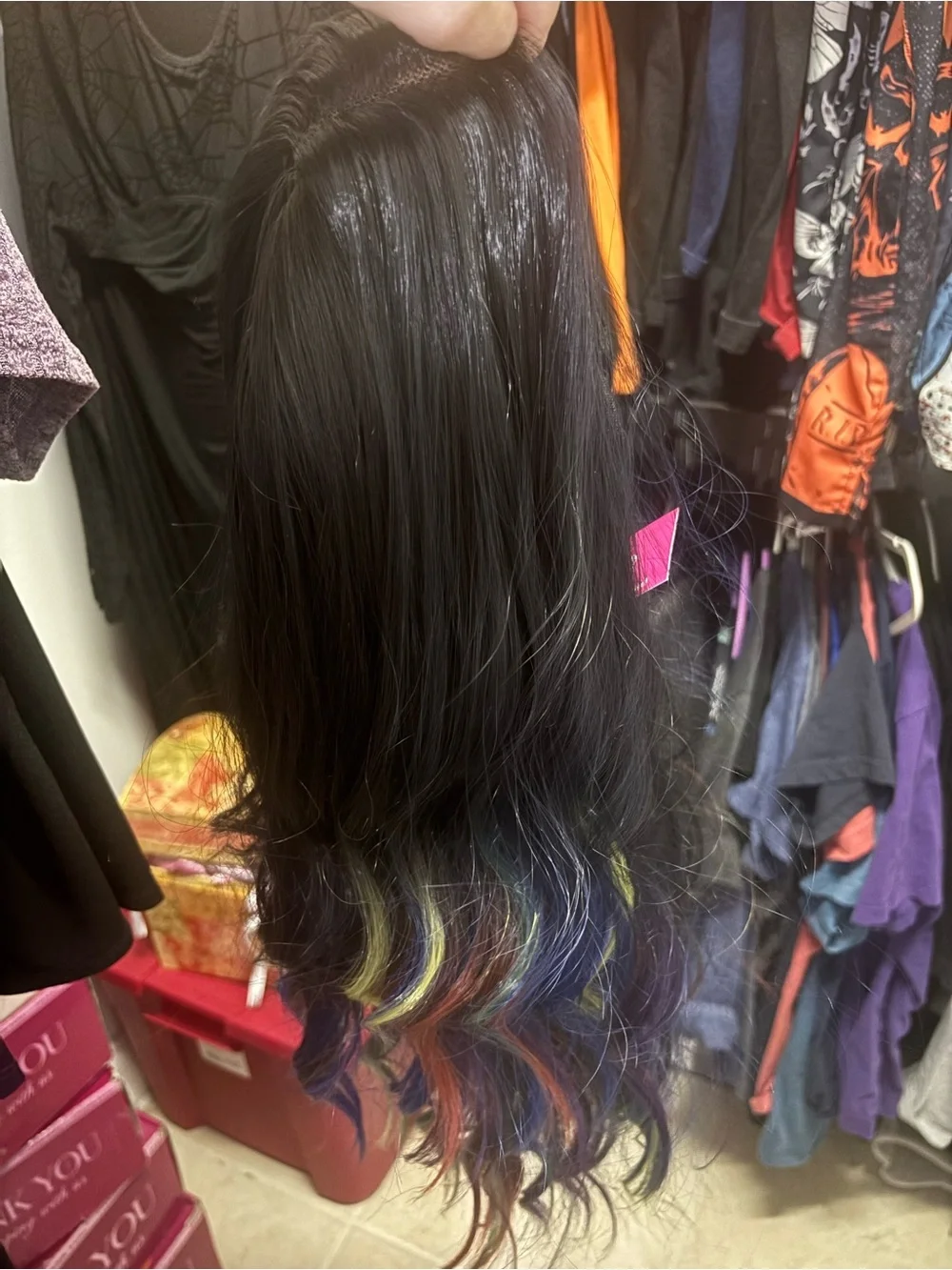 Chasing Rainbow Long Wavy Wig with Rainbow-Blend Ends Chelsey Smith Crowns